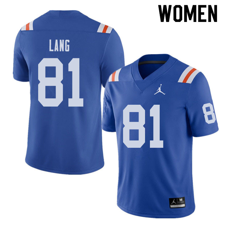 Jordan Brand Women #81 Dante Lang Florida Gators Throwback Alternate College Football Jerseys Sale-R